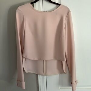 Intermix Blush Cropped French Cuff Blouse - Size Mediun
